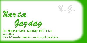marta gazdag business card
